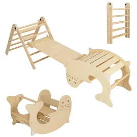 Goplus Kletterdreieck 6 in 1 Bunt/Naturbelassen