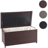 Mendler Poly-Rattan Kissenbox HWC-D88, Gartentruhe Auflagenbox Truhe Premium 51x100x50cm 170l - braun,