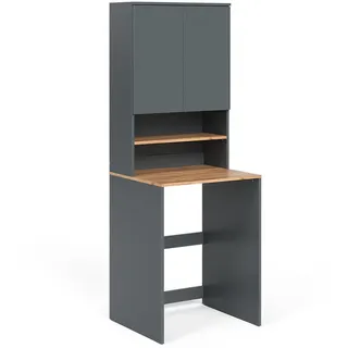 Vicco Waschmaschinenschrank Viktor Anthrazit/Goldkraft Eiche 68 x 88.2 cm 2 Teile mit Regal, Zubehör Waschen - Trocknen