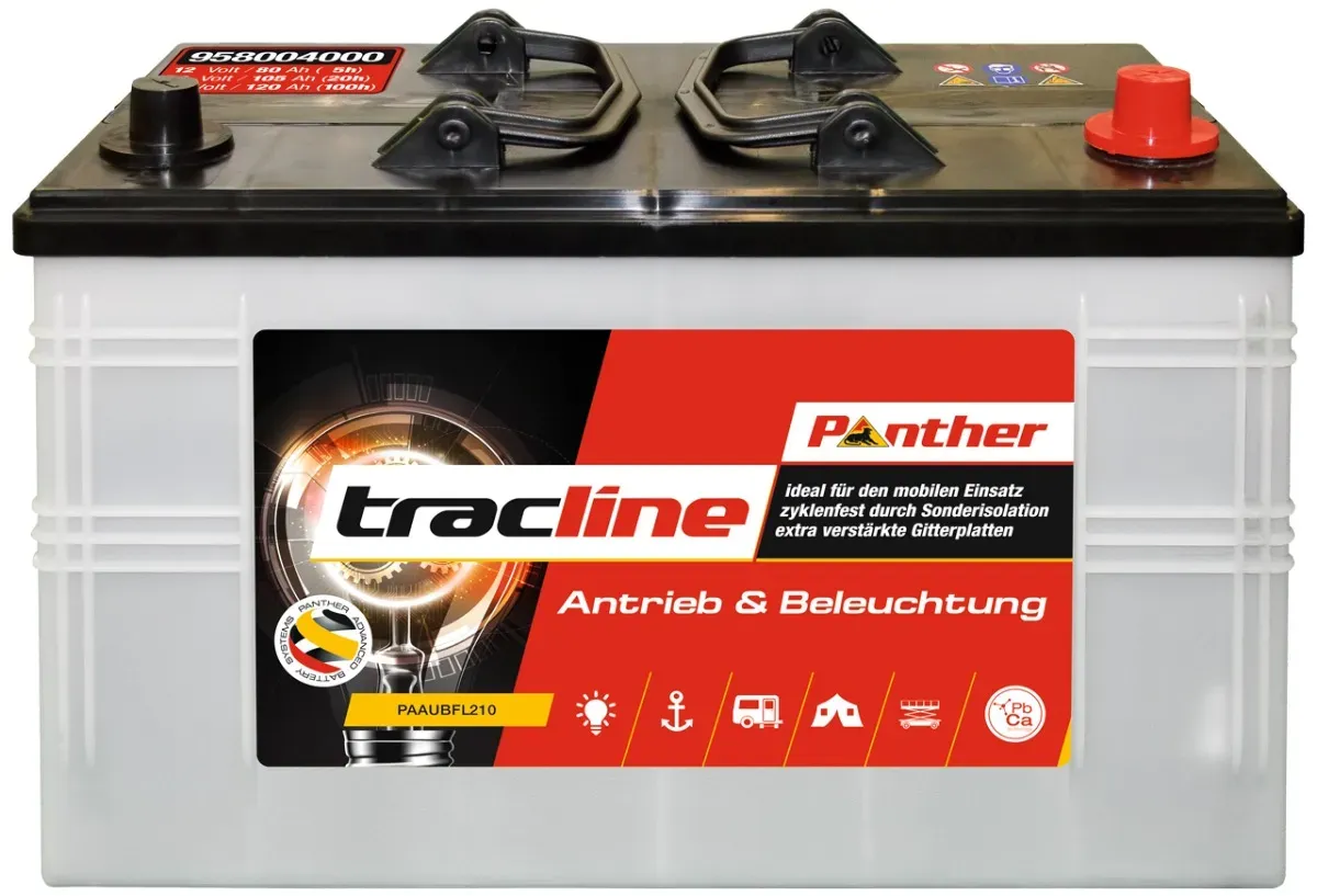 Panther-Batterie | Traclinebatterie 95804| 12V | 105Ah (20h) | gefüllt