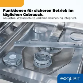 Exquisit GSP9109-451D Unterbau-Geschirrspüler (freistehend, 450 mm, Silber)