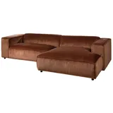 MASSIVMOEBEL24.DE Ecksofa 304x164x69 Ottomane rechts Cord kupfer VALENCIA
