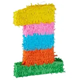 Relaxdays 3-teiliges Pinata Set Zahl 1 Gelb,Grün,Rot