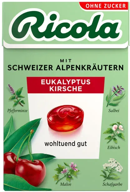 Ricola 2 x Eukalyptus Kirsche ohne Zucker