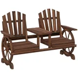 Outsunny Gartenbank 154 x 65 x 102 cm Verkohlt