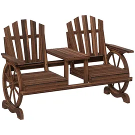 Outsunny Gartenbank 154 x 65 x 102 cm Verkohlt