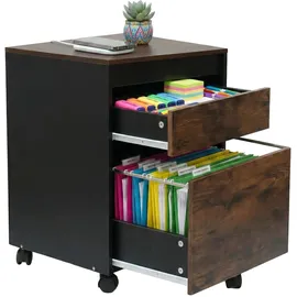 Relaxdays Aktenschrank 57 x 40 x 40 cm Braun/Schwarz