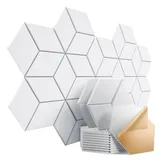 Coonoor Akustikplatte Akustikpaneele selbstklebend 12St, Schallabsorber Schallschutz, (12-St), mit Hochdichte Wandfliesen Schalldämmung 30x26x0,9cm weiß