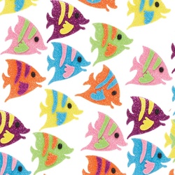 Glitzernde Moosgummi-Aufkleber "Tropische Fische"  (pro Set 120) Bastelbedarf Verzierung & Dekorationen