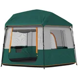 kowdom Tunnelzelt Pop-Up Zelt 4 Personen, 3000 mm wasserdicht, UV30+, mit Sternendach, Personen: 4 (Campingzelt, Komplettzelt für 4 Personen mit Sternendach), Pop-Up, Easy Setup, 3000 mm Wassersäule, UV30+, Windstufe 6 grün