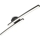 B.K.Licht - Deckenlampe mit warmweißer Lichtfarbe, 12 Watt, 1300 Lumen, LED warmweiß, Schwarz