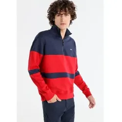 Lois Jeans für Herren. 165873922 Sweatshirt mit Reißverschluss Hals perkins rot (XL), Lässig, Baumwolle, Langarm
