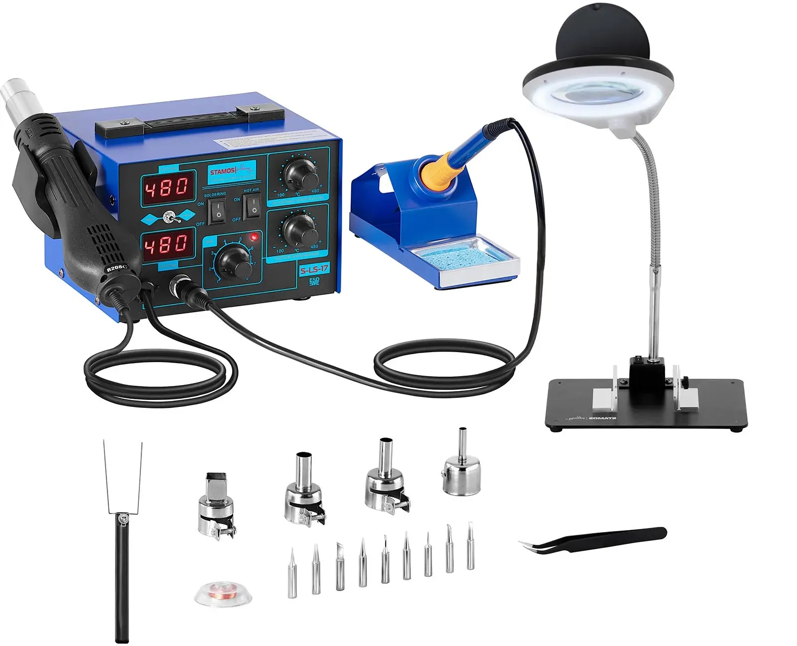 Stamos Soldering Set Lötstation - 2 Displays - 700 Watt S-LS-17