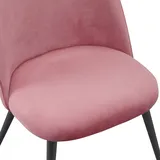 Albatros Esszimmerstühle mit Samt-Bezug 4er Set CAPO, Rosa - Stilvolles Vintage Design, Eleganter Polsterstuhl am Esstisch - Küchenstuhl oder Stuhl Esszimmer mit hoher Belastbarkeit