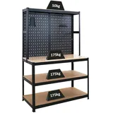 Proregal Werkbank Metall 120x180x60 cm schwarz