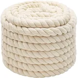Abio Baumwollseil 6mm 5m Weiß Seil Kordelband Makramee Garn Tau Baumwollkordel Baumwollschnur Kordel Tauseil Boho Deko Baumwollschnur Dekoration Garten Balkon Haus Rope Cotton 6mm 5m