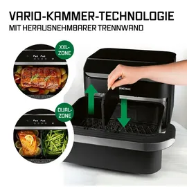 GOURMETmaxx Heißluftfritteuse Vario-Kammer 10 l schwarz