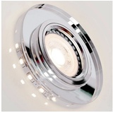 Maxkomfort GmbH 6x Glas Einbaustrahler mit LED Ring + GU10 Fassung RUND Einbauspot Einbauleuchte Rahmen Rostfrei Deckenspot Strahler Spot 4111