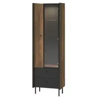 99rooms Gostin Vitrine Walnuss Schwarz Matt