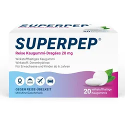 SUPERPEP Reise Kaugummi-Dragees 20 mg 20 St Kaugummi