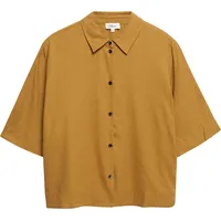 s.Oliver Kurzarm-Bluse aus Leinenmix Gelb 40