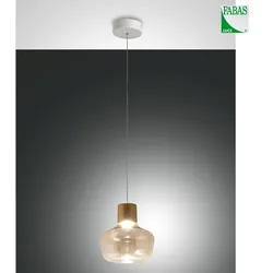 Fabas Luce LED Pendelleuchte KINO, 1-flammig, 12W, 3000K, 1300lm, IP20, dimmbar, cognac FAB-3767-40-365