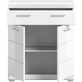 INOSIGN Unterschrank INOSIGN "SIENA, Breite 74cm, 2 Tür, 1 Schubkasten, 2 Fächer, MDF-Front", weiß (weiß nb, weiß hochglanz mdf tz), B:74cm H:88cm T:31cm, FSC-zertifizierter Holzwerkstoff, Schränke, Unterschrank, in verschiedenen Farben erhältlich, Badmöbel,