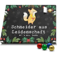 Mr. & Mrs. Panda Schoko Adventskalender Schneider Leidenschaft - Schwarz - Geschenk, Mitarbeiter, Rente, Kollegin, Beruf, Schokoladen Adventskalender - Schwarz