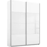 Rauch Schwebetürenschrank RAUCH "Quadra Bestseller Schlafzimmerschrank in vielen Breiten", weiß (weiß, weißglas), B:136cm H:210cm T:62cm, Holzwerkstoff, Schränke, Schwebetürenschrank, Kleiderschrank Garderobenschrank Schrank mit Glaselementen