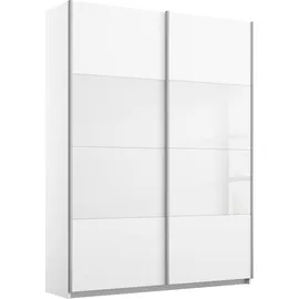 Rauch Schwebetürenschrank RAUCH "Quadra Bestseller Schlafzimmerschrank in vielen Breiten", weiß (weiß, weißglas), B:136cm H:210cm T:62cm, Holzwerkstoff, Schränke, Schwebetürenschrank, Kleiderschrank Garderobenschrank Schrank mit Glaselementen