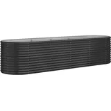 vidaXL Hochbeet Pulverbeschichteter Stahl 296x80x68 cm Anthrazit