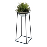 DanDiBo Ambiente DanDiBo Blumenhocker Metall mit Topf Schwarz Silber 56 cm Blumenständer 96078 M Blumensäule Modern Pflanzenständer Pflanzenhocker