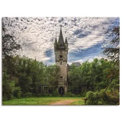 Wandbild ARTLAND "Verlassenes Schloß Chateau - Lost Place", bunt (farbe bild(er): bunt), B:80cm H:60cm T:1,8cm, Canvas, Leinwand, Bilder, als Leinwandbild, Poster in verschied. Größen
