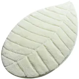 Badezimmerteppich in Blattform, cremefarben