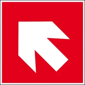 Eichner Brandschutzschild Richtungsangabe 15 x 15 cm Alu