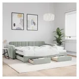 vidaXL Tagesbett 90 x 190 cm Hellgrau