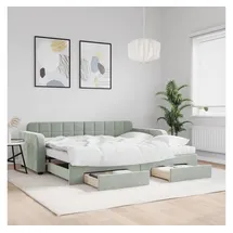 vidaXL Tagesbett 90 x 190 cm Hellgrau