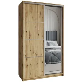 masseno Schwebetürenschrank VARO 120 x 205 x 60 cm Braun