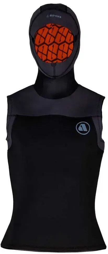 Apeks Thermiq Hooded 4/3 Mm Thermoweste Mit Kapuze - Black / Grey - S