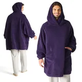 BEDSURE Hoodie Decke mit Ärmeln - Kuschelpullover als Geschenke für Männer - Übergroßer Tragbare Decke Kuscheldecke mit Ärmeln Geschenke zum Vatertag Männertag Herren Damen xxl, Grau 107x90 cm