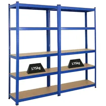 Proregal Schwerlastregal Holz 180 x 90 x 40 cm blau 2 Stück