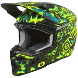 O'Neal 3SRS Assault Neon Motocross Helm, schwarz-gelb, Größe XS