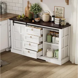 Okwish Sideboard 150 x 85 x 40 cm Weiß