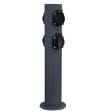 ETC Shop etc-shop Steckdosensäule Outdoor 4 Fach Gartensteckdose für den Außenbereich Stromsäule, Edelstahl Verteiler anthrazit, DxH 7,6x45 cm, Garten