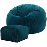 I.C.O.N. icon Sitzsack Grün, Kunststoff, 240 L, 1-Sitzer, Rund, 85x50x85 cm, Hergestellt in Deutschland, Oeko-Tex® Standard 100, Wohnzimmer, Hocker Sitzsäcke, XXL Sitzsäcke