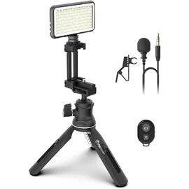 Digipower INSTRUCTOR Prof. Vlogging Kit LED-Leuchte+Lavalier-Mikro+Fernauslöser