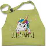 Kinderschürze Schürze Kinder Jungen Mädchen - Geschenk Einhorn Süß - 2-6 Jahre - Hellgrün - unicorn name kochschürze 2 personalisierte und geschenke motiv personalisiertes einhörnern - 2-6 Jahre