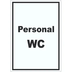 Personal WC Aufkleber mit Text hochkant A5 (148x210mm)