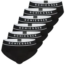 SCHIESSER Rio Slip unifarben schwarz M 6er Pack