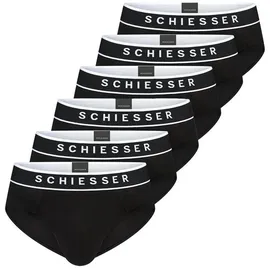 SCHIESSER Rio Slip unifarben schwarz M 6er Pack